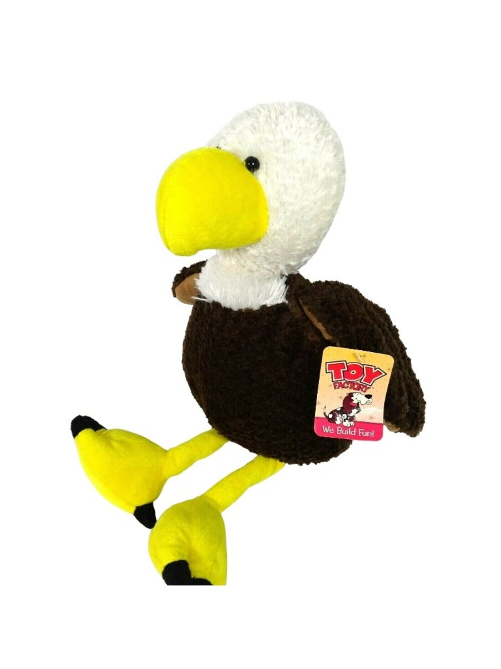 Toy Factory Bald Eagle Bird Plush Stuffed Toy 2006 Brown White with Hang Tag 16"